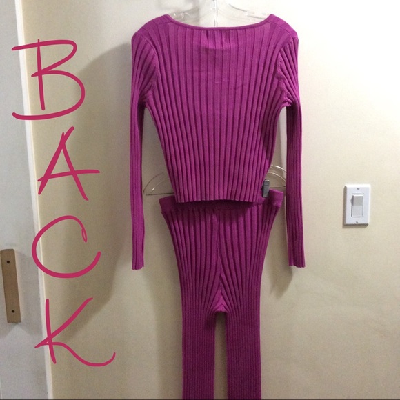 💗 NWT Pink Rose large ribbed knit 3 piece set 💗 - Picture 5 of 11